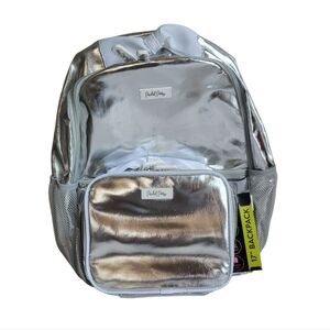 NWT Packed Party Silver Backpack and Insulated Lunchbox Set